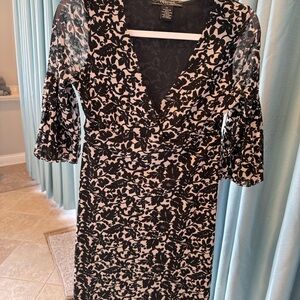 Jessica Howard Black and White Long Sleeve Dress